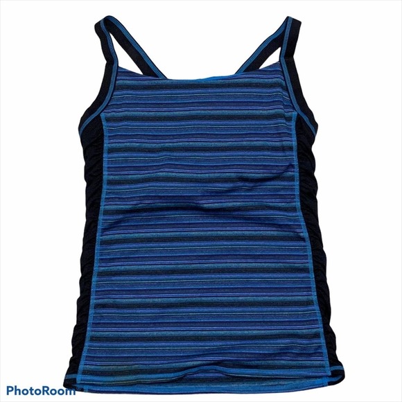 Ideology Striped Tankini Top M bathing suit Swim - Picture 1 of 5